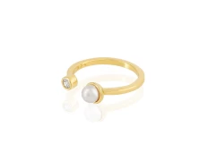 Pearly Ring, ασήμι 925° με Μαργαριτάρι και λευκό Ζιργκόν