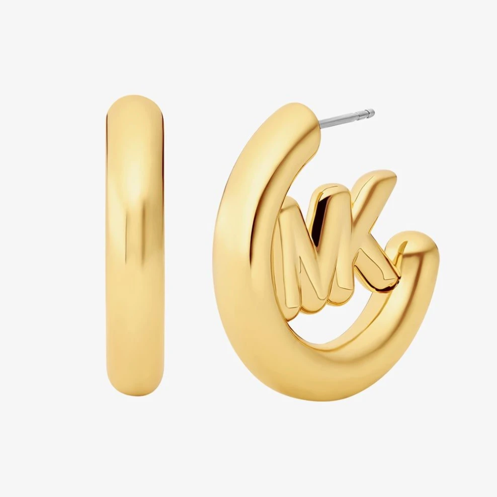 Michael Kors MK Logo Hoop Earrings, ασήμι 925°