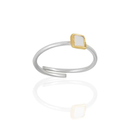 Light Ring, ασήμι 925° με λευκό Σμάλτο