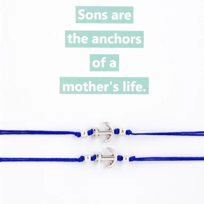 Βραχιόλια για Μαμά και Γιο, Sons Are The Anchors of a Mother's Life, zamak