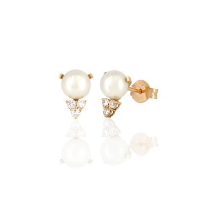 Pearly, χρυσός 18 καρατίων με Μαργαριτάρια και Διαμάντια