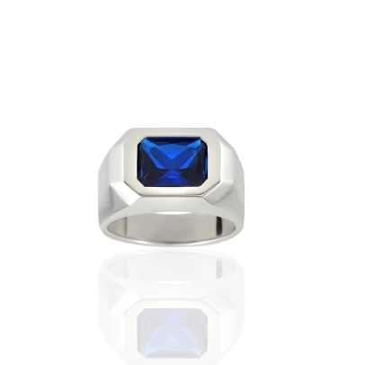 Blue Cubic Zirconia, ασήμι 925° με Ζιργκόν