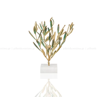 Κλαδί Ελιάς, μικρό αληθινό φυτό με επικάλυψη καθαρού ορείχαλκου