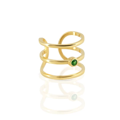 Three Rings, ασήμι 925° με πράσινο Ζιργκόν