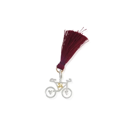 Το Ποδήλατο, γούρι του 24, ασήμι 925° με φούντα μεταξωτή