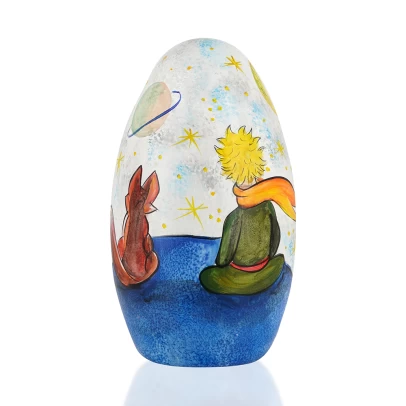 Πασχαλινό Αυγό, ζωγραφισμένο κεραμικό, ο Μικρός Πρίγκηπας και η αλεπού