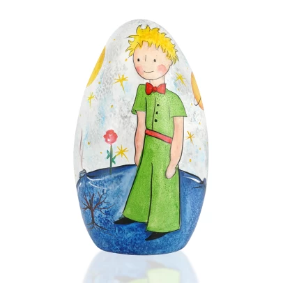 Πασχαλινό Αυγό, ζωγραφισμένο κεραμικό, ο Μικρός Πρίγκηπας με τριαντάφυλλο