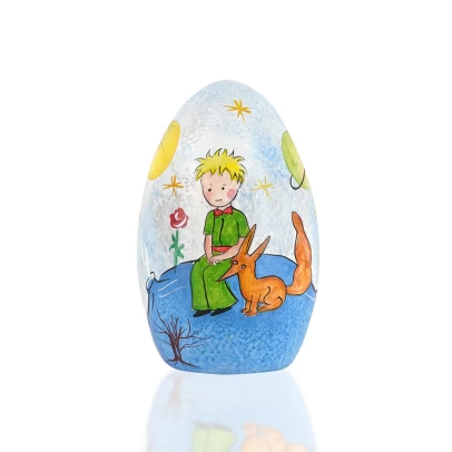 Πασχαλινό Αυγό, ζωγραφισμένο κεραμικό, ο Μικρός Πρίγκηπας με την αλεπού