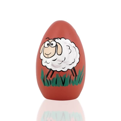 Πασχαλινό Αυγό, ζωγραφισμένο κεραμικό με προβατάκι