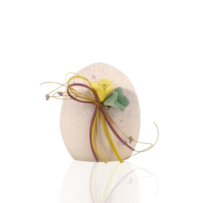 Πασχαλινό Αυγό, μικρό κεραμικό επιχρωματισμένο, με πολύχρωμες μαργαρίτες