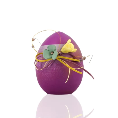 Πασχαλινό Αυγό, μικρό ανοιγόμενο κεραμικό επιχρωματισμένο, με πολύχρωμες μαργαρίτες