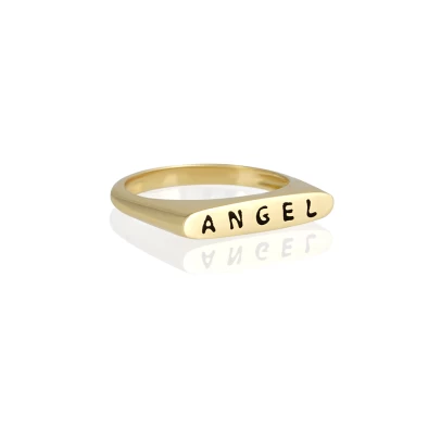 Angel, χρυσός 18 καρατίων με χάραξη