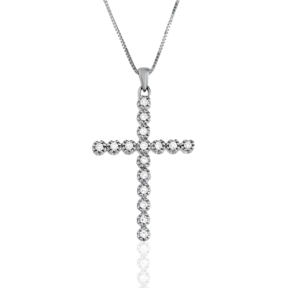 Σταυρός 18 καρατίων με Βrilliant's 0.22ct