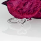 Λευκόχρυσο Δαχτυλίδι 18 Καρατίων Καρδιά με Διαμάντια