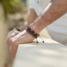 Ανδρικό χειροποίητο βραχιόλι με Όνυχα και Μάτι της Τίγρης
